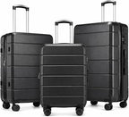YOETEY H1 Hardside Luggage Set – 3-Piece Set, Black