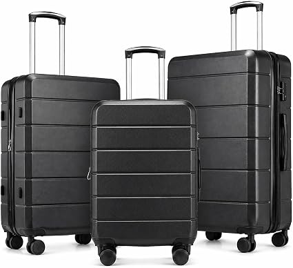 YOETEY H1 Hardside Luggage Set – 3-Piece Set, Black