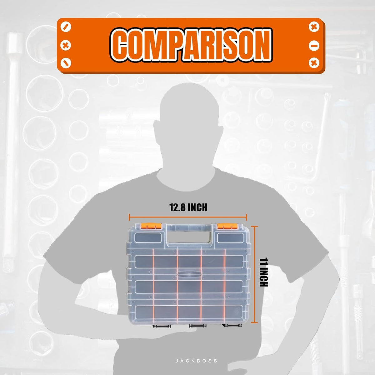 Jack Boss ASG322-2-O 2-Pack Double-Sided Parts Organizer Boxes – 2 PACK, Orange – Orange / 2 PACK – product detail