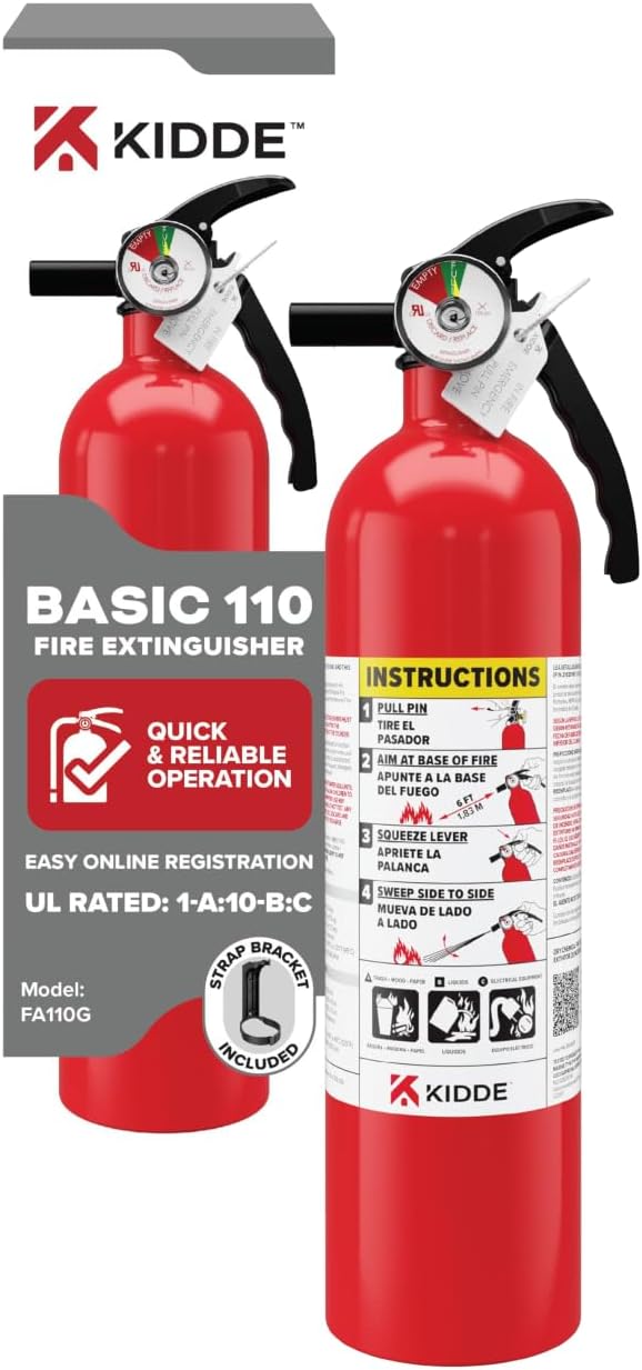 Kidde Basic 110 FA110G Home Fire Extinguisher, 1-Pack