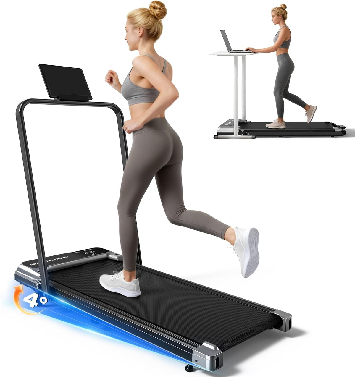 Viamotion Incline Walking pad Walking Treadmill – Silver