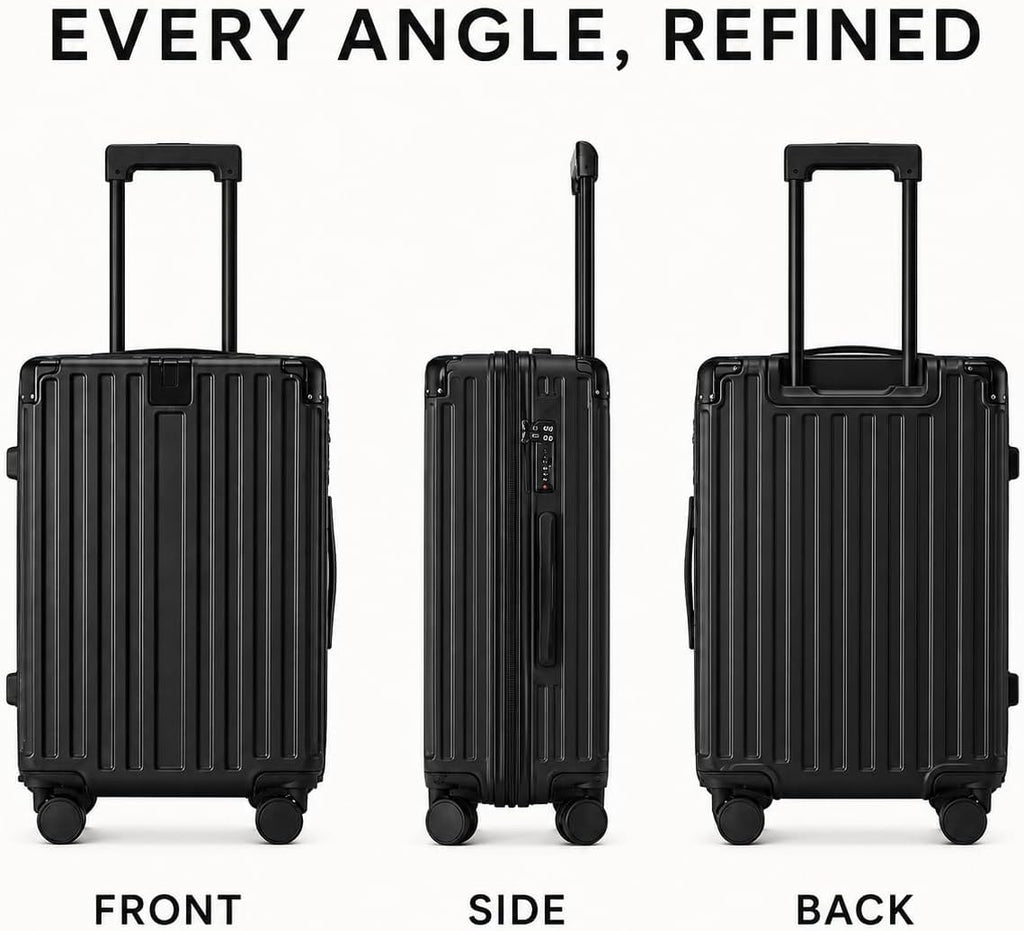 S.Leovay W5271P499184 Luggage Set – 20+24+28Inch, Black – Black / 20+24+28Inch – product detail