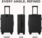 S.Leovay W5271P499184 Luggage Set – 20+24+28Inch, Black – Black / 20+24+28Inch – product detail