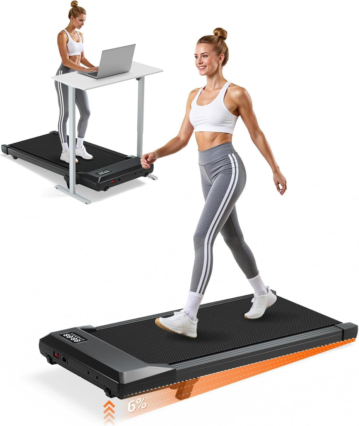 MJWW Under-Desk Walking Treadmill – Deep Black