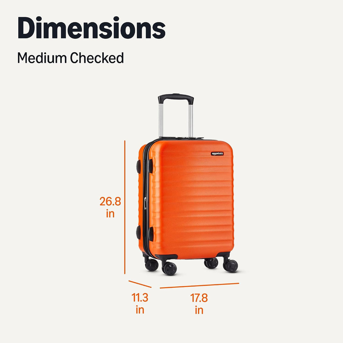 Amazon Basics Hardside Medium Checked Suitcase – Orange / Medium Checked – product detail