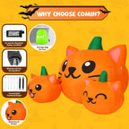 COMIN 69264 5-Foot Halloween Pumpkin & Cat Inflatable – Green, Orange – product detail