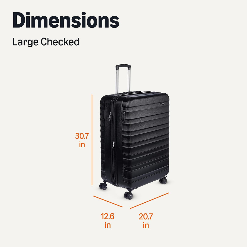 Amazon Basics Hardside Large Checked Suitcase – Black / Large Checked – product detail