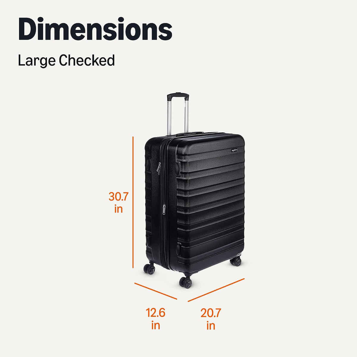 Amazon Basics Hardside Large Checked Suitcase – Black / Large Checked – product detail