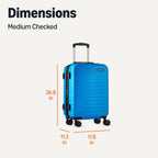 Amazon Basics Hardside Medium Checked Suitcase – Light Blue / Medium Checked – product detail