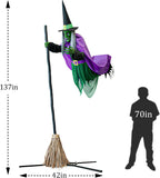 ORIENTAL CHERRY MM516 11.5-Foot Animated Halloween Hovering Witch – Purple green – product detail