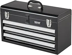 VEVOR TBD-2003SSBK 20.5-Inch 3-Drawer Steel Tool Chest – Black