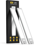 MCGOR Rechargeable Motion-Sensor Cabinet Lights, 10-Inch, 2-Pack