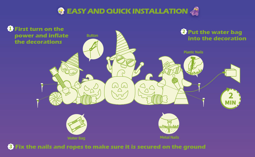 KOOY Halloween Inflatable Decorations – music pumpkin – product detail