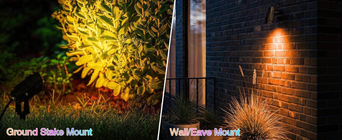 SUNVIE RR62JGOEX8 12W RGBW LED Outdoor Spotlights – 4 Pack, Black – 4 Pack / Black – product detail