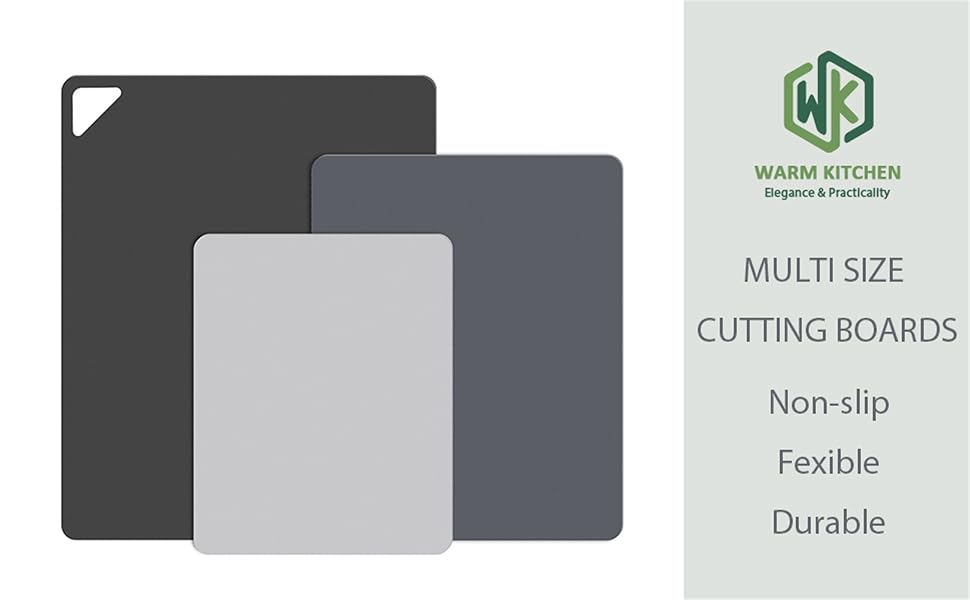WK Flexible Cutting Mats, Mixed Grey, 3 Sizes