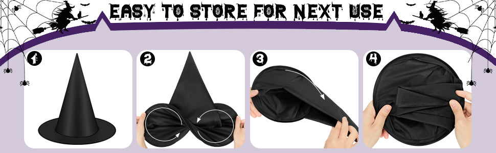Helimoto 6-Piece Hanging Halloween Witch Hat Set – Black – product detail