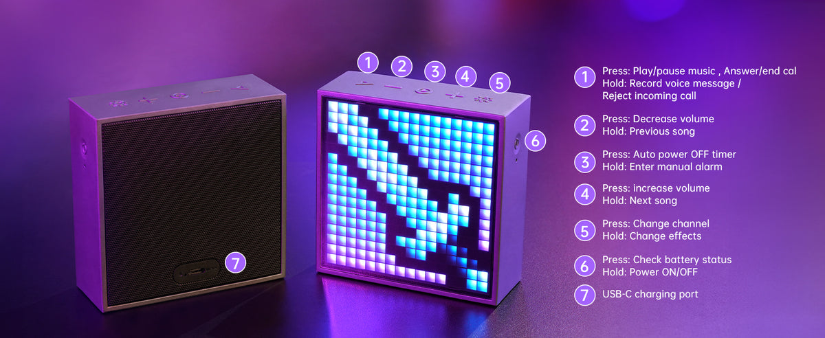 Divoom TimeBox Evo Pixel-Art Bluetooth Speaker