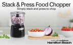 Hamilton Beach Stack-and-Press Food Chopper, 3 Cup