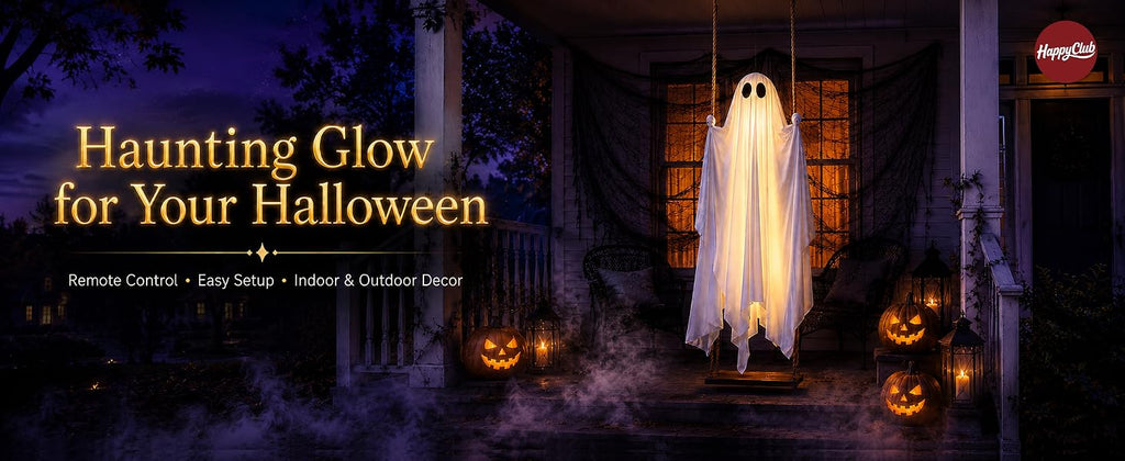 HAPPYCLUB 20260425001 5-Foot Lighted Halloween Swinging Ghost – Swing Ghost – product detail