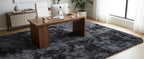 PLHXFR Shag Area Rug, Tie-Dyed Dark Grey, 8 x 10 ft