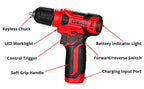 DEKOPRO 126-Piece Cordless Drill and Hand Tool Set – Red – product detail