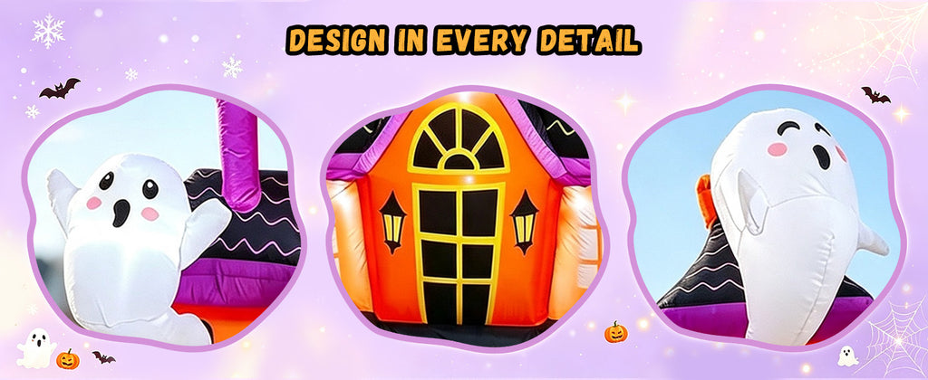 Bajree 6-Foot Halloween Haunted House & Ghosts Inflatable – Multicolor – product detail