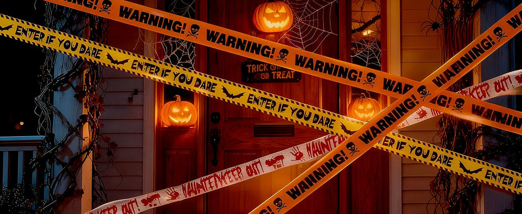 ONFAON 3-Piece Non-Adhesive Halloween Caution Tape Bundle – Red or Orange – product detail