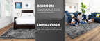 Ophanie Shag Area Rug, Grey, 4 x 6 ft