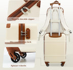 Coolife YD102 Hardside Luggage Set – 3 Piece Set (BP/TB/20), White – White / 3 Piece Set (BP/TB/20) – product detail