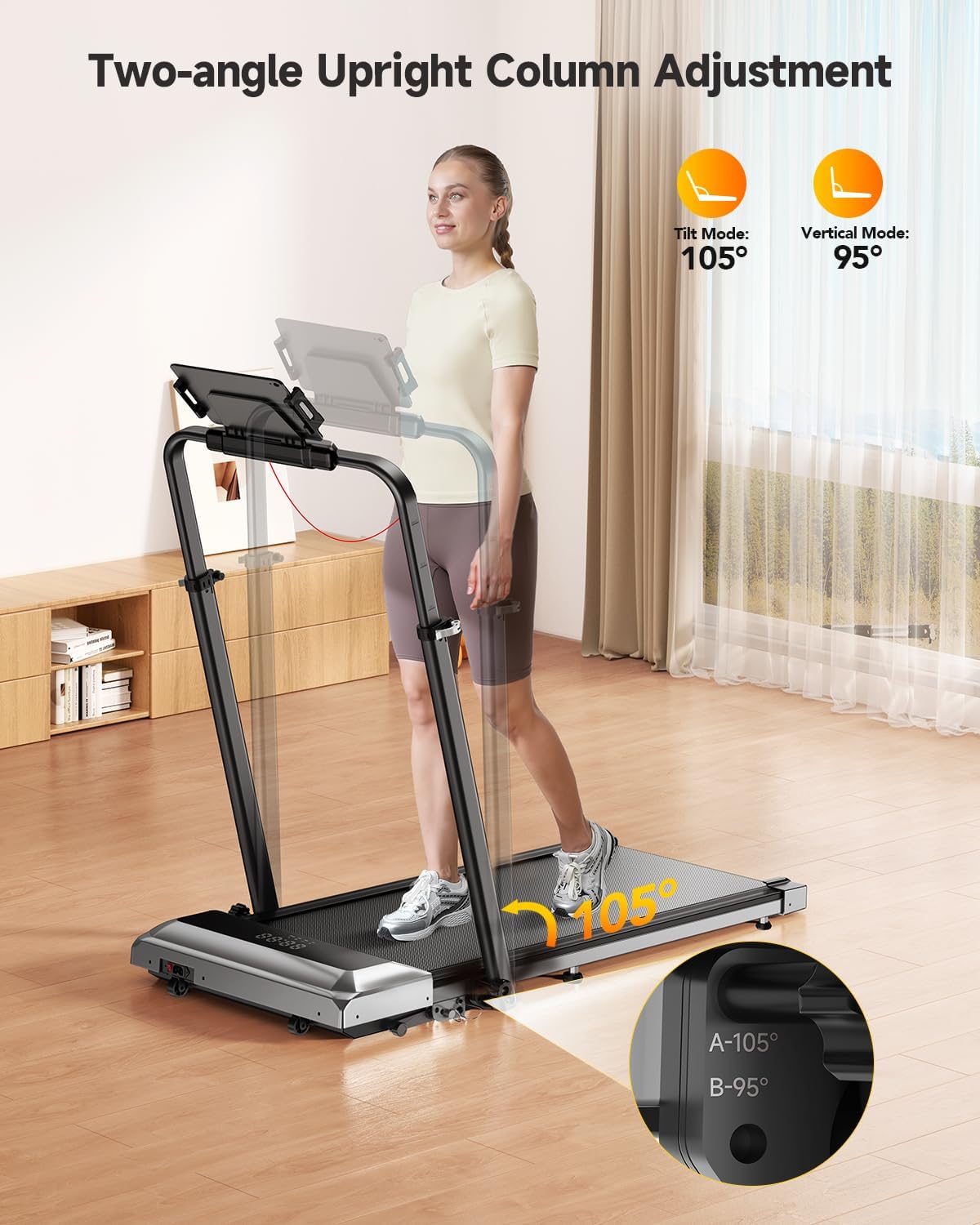 TOPUTURE Under-Desk Walking Treadmill – Black – product detail