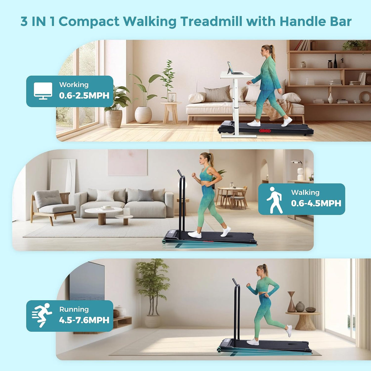 OKAYFOX V301 Under-Desk Walking Treadmill – Black X1 – product detail