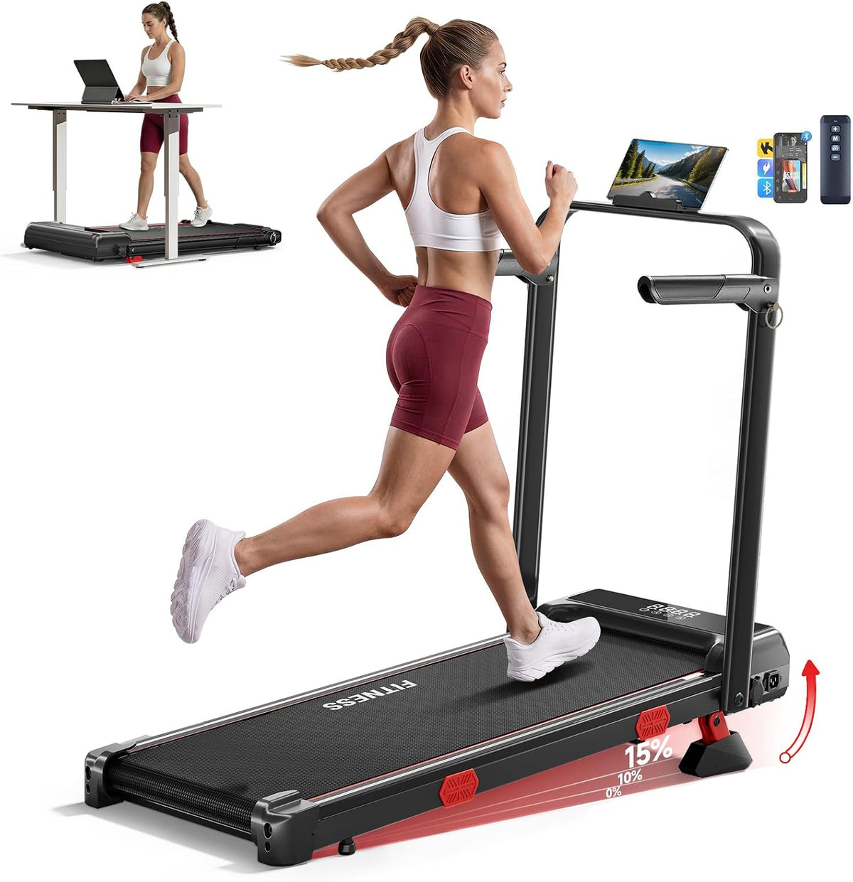 RHYTHM FUN CP03 Walking Treadmill – Matte Black