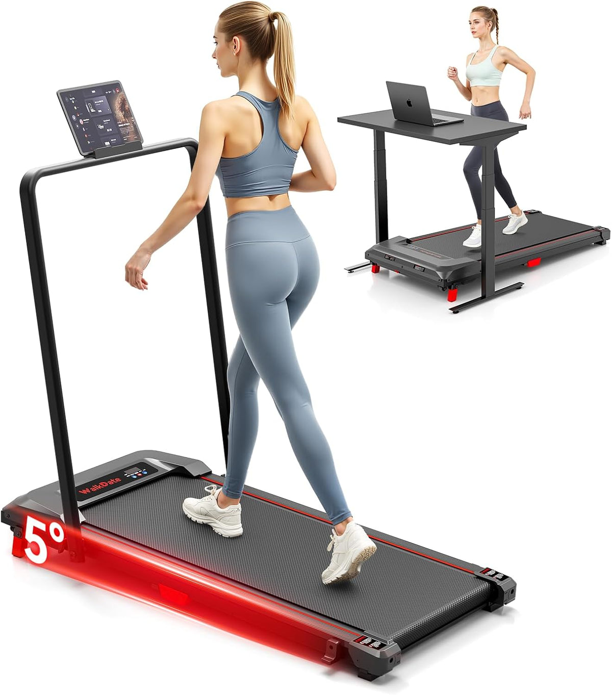 WalkDate Walking Treadmill – Black Handle