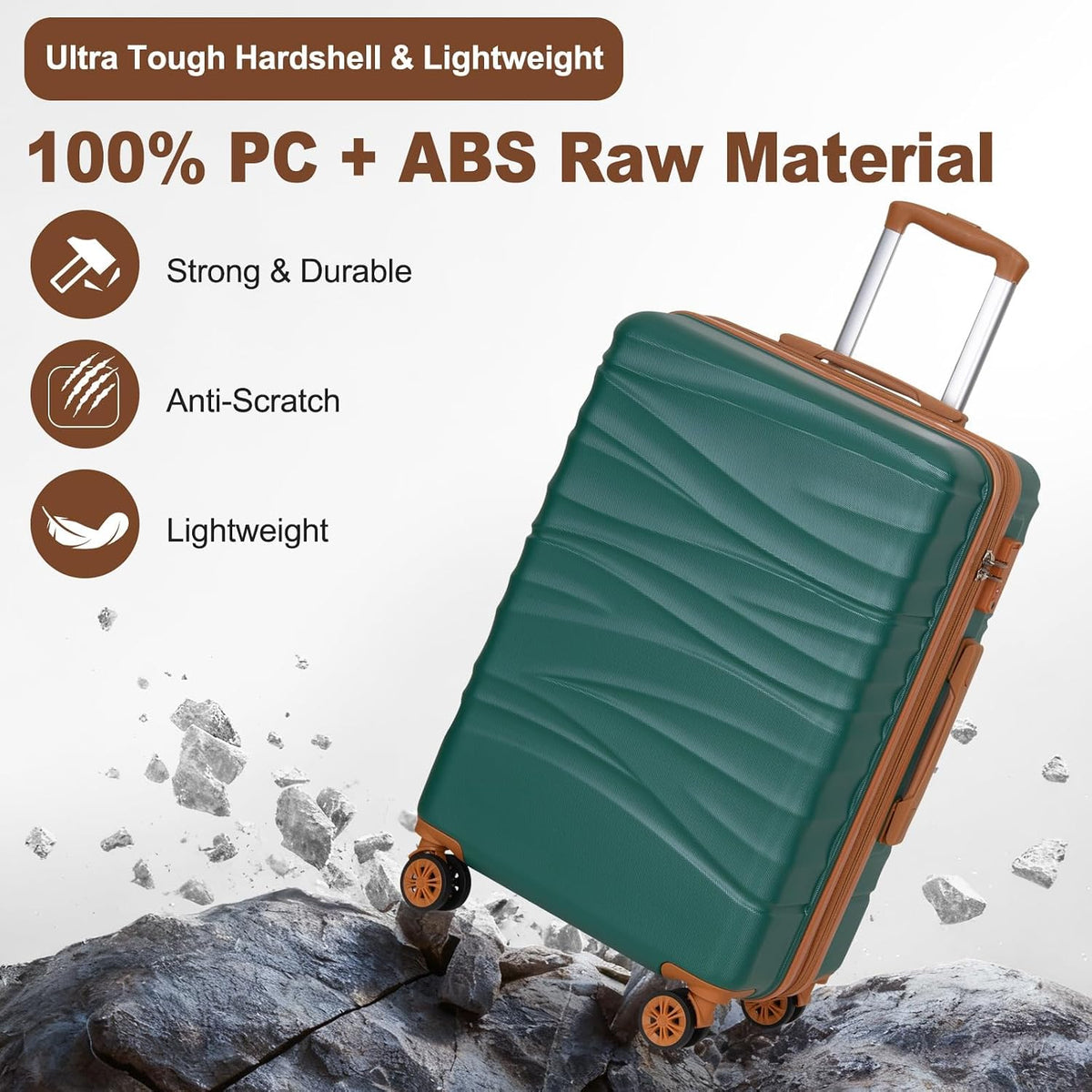 Romswi LGD-4317-RT-1 Suitcase – Medium, Emerald Green – Emerald Green / Medium – product detail
