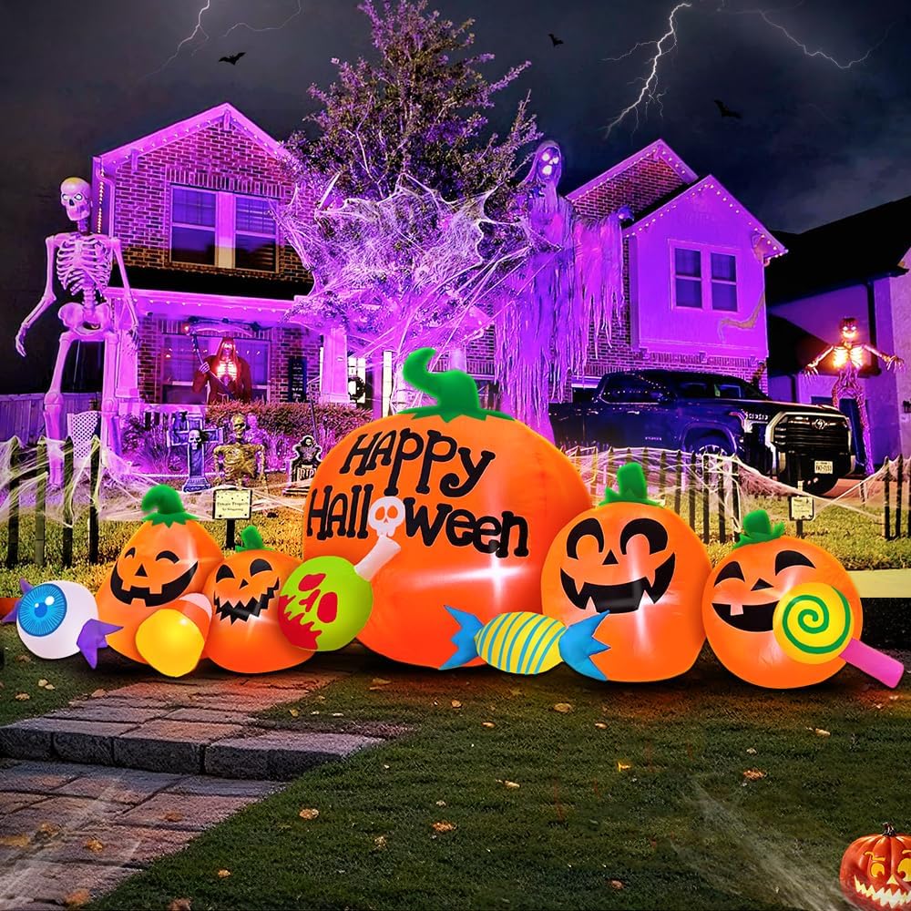 KOOY Halloween Inflatable Decorations – happy pumpkin – product detail