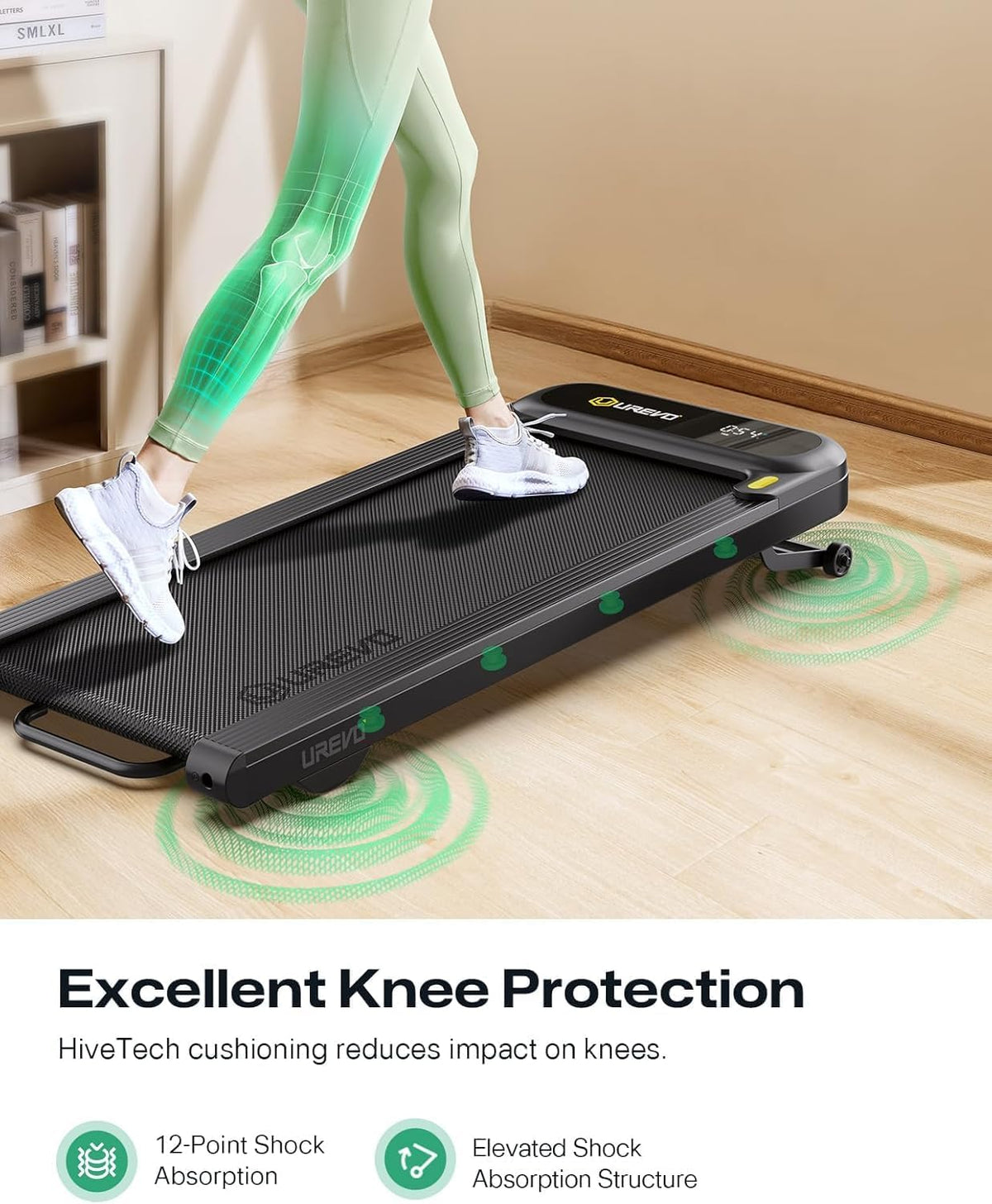 UREVO Spacewalk 3S Under-Desk Walking Treadmill – Black-orange – product detail