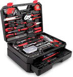 KingTool DS-HDT001 325-Piece Home Repair Tool Kit with Drawer Case – Red, Black