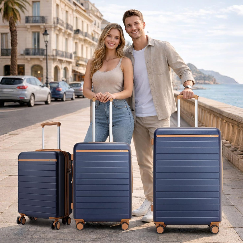Kono 2574 Suitcase – Checked-Large 28-Inch, Navy – Navy / Checked-Large 28-Inch – product detail