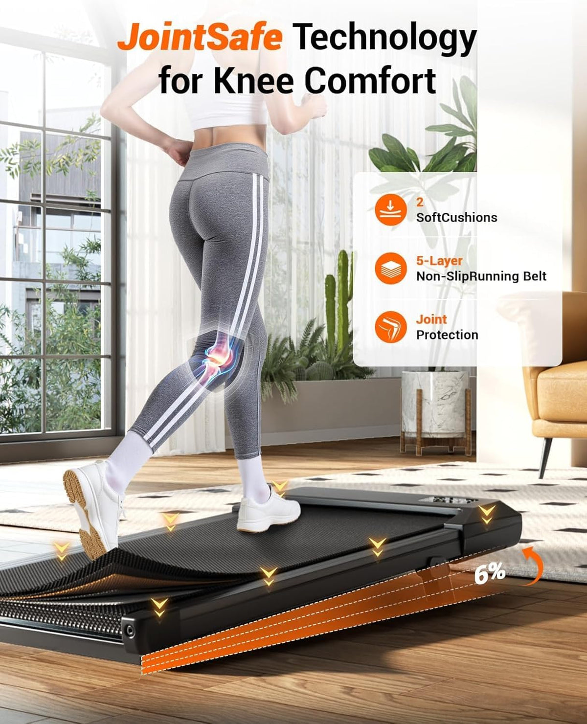 MJWW Under-Desk Walking Treadmill – Deep Black – product detail