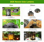 KOOPER DL-002 Solar Flickering-Flame Lanterns – 4 Pack, Black – Black / 4 Pack – product detail