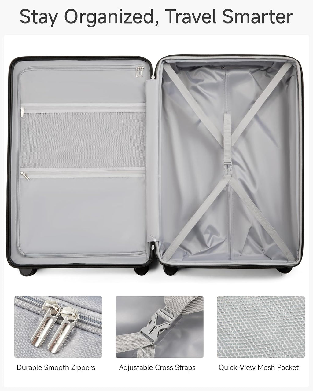 LUGGEX Suitcase – Checked-Large 28-Inch, Navy – Navy / Checked-Large 28-Inch – product detail