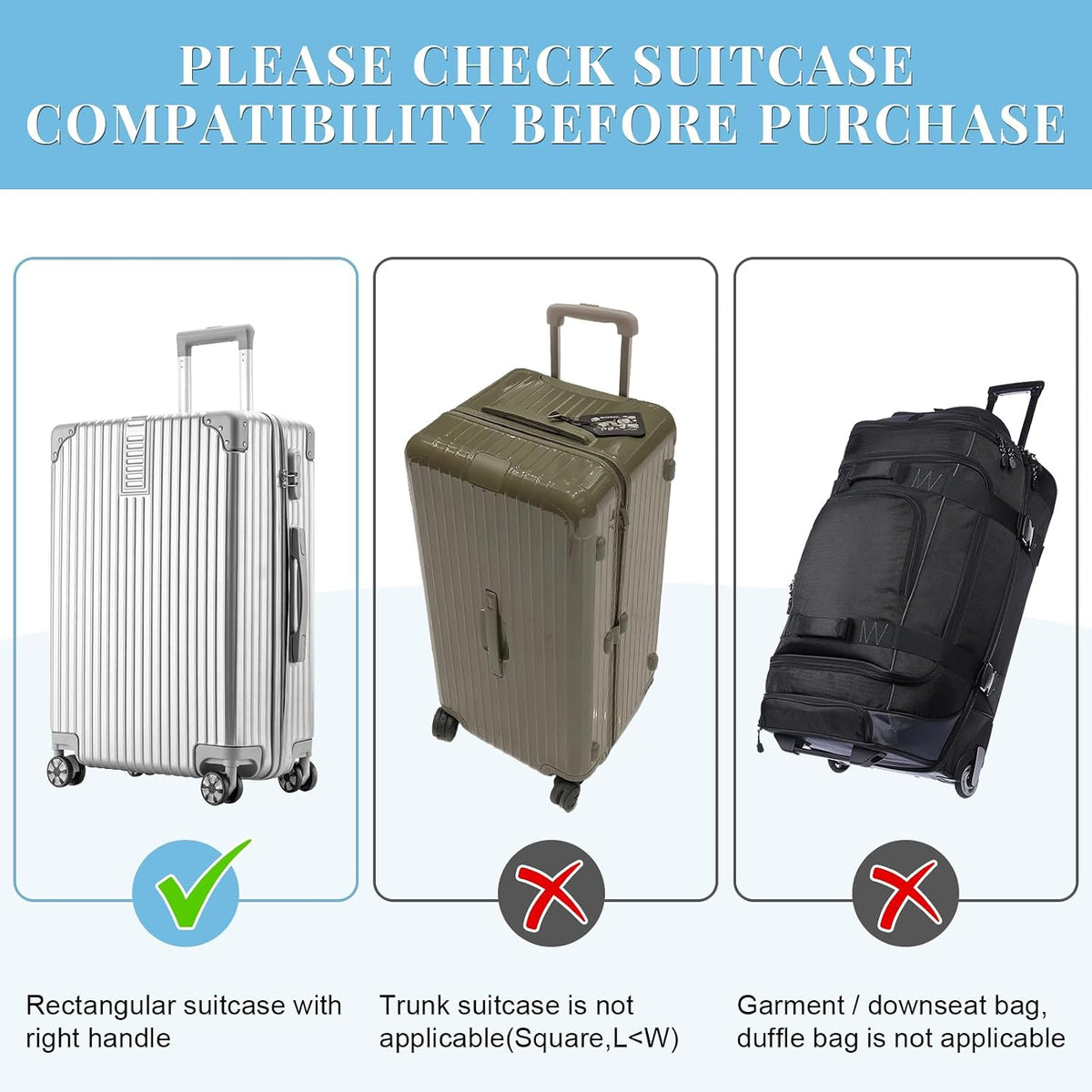 Yotako TJO543-30 Luggage Cover – 30inch, 90%clear 10%grey – 90%clear 10%grey / 30inch – product detail