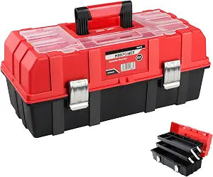 MAXPOWER MXP58 16-Inch Three-Tier Folding Tool Box – Red