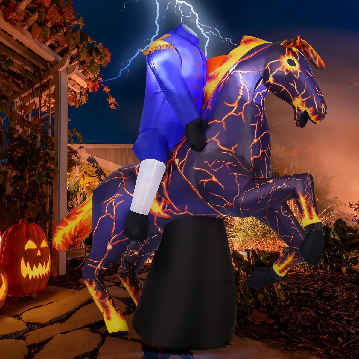 COMIN 69468 6-Foot Halloween Headless Horseman Inflatable – blue – product detail