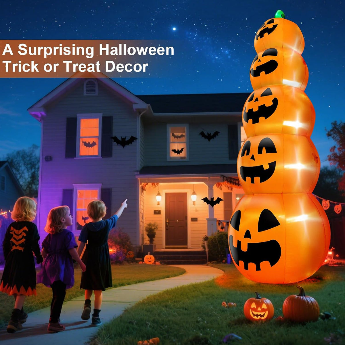 TURNMEON RH-120-2000U4-1 14-Foot Halloween Stacked Pumpkins Inflatable – Multicolor – product detail