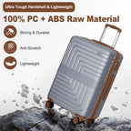 Romswi LGC-3208N2 Hardside Luggage Set – 20+24+28, Silver – Silver / 20+24+28 – product detail