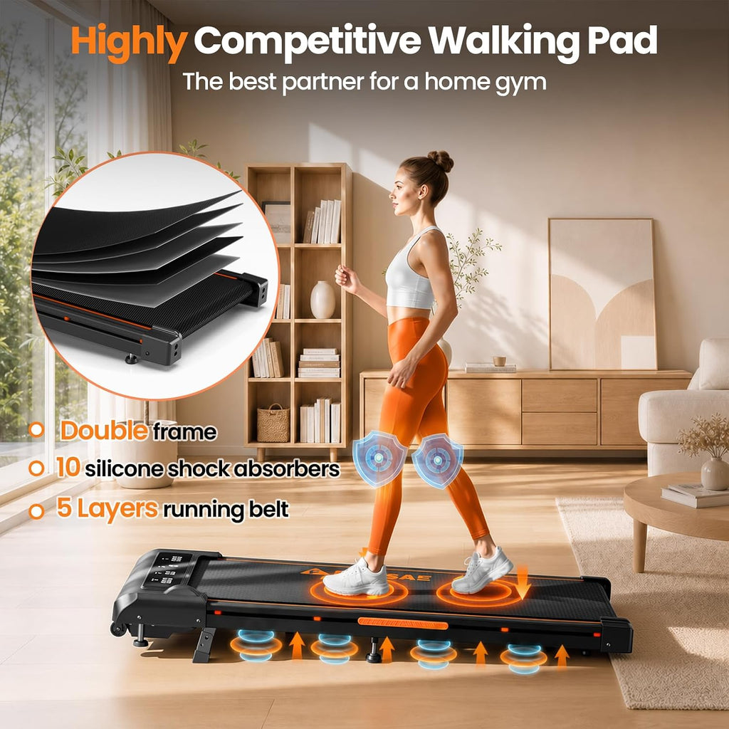 FOUSAE X Under-Desk Walking Treadmill – Black-Orange – product detail