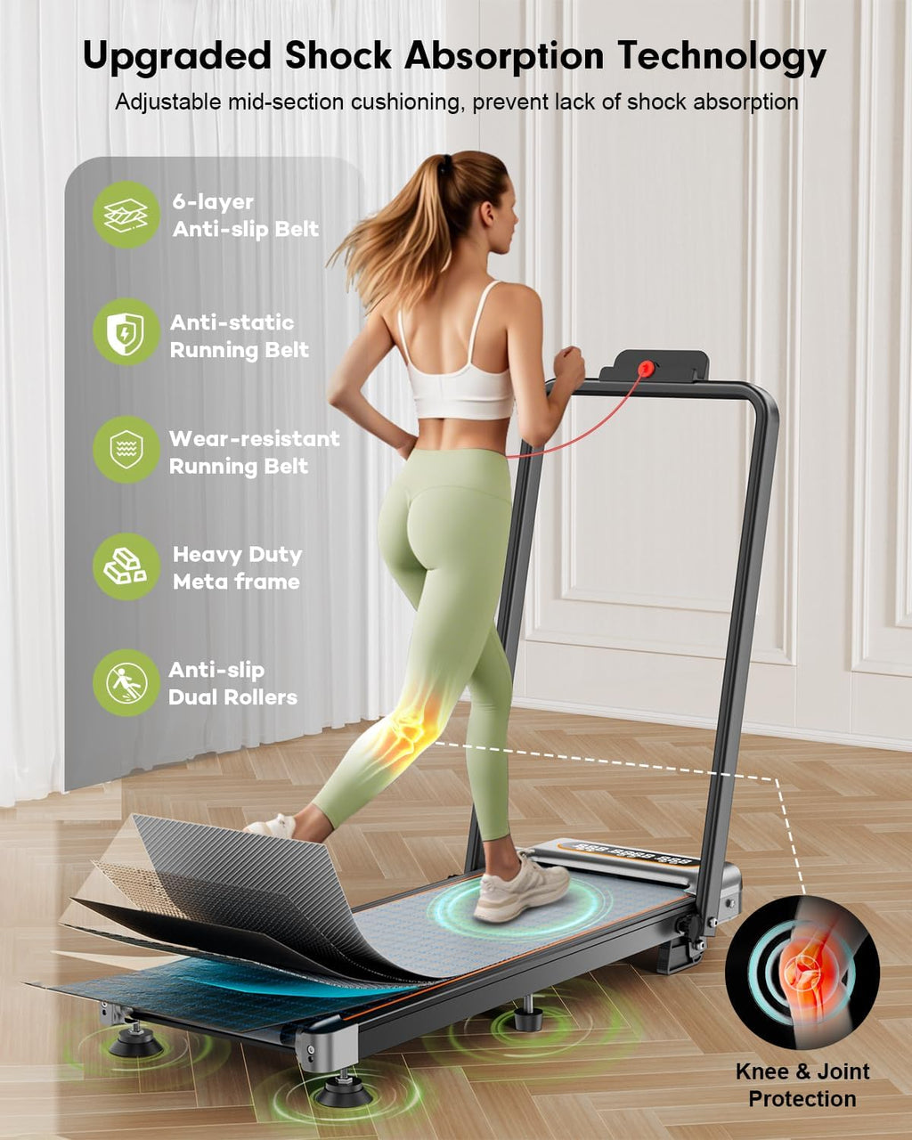 Trisomy SD-380F Under-Desk Walking Treadmill – Silver – product detail