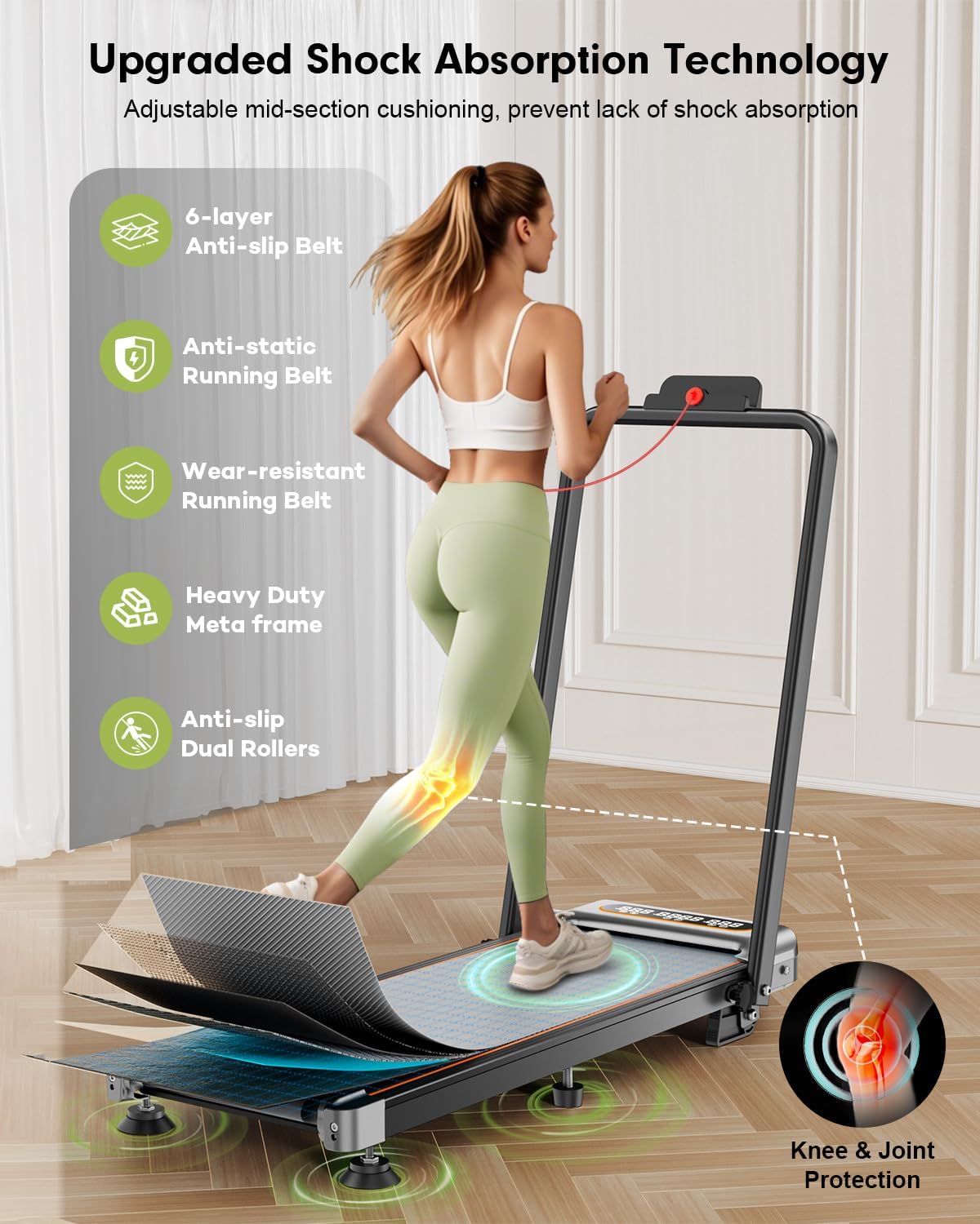 Trisomy SD-380F Under-Desk Walking Treadmill – Silver – product detail