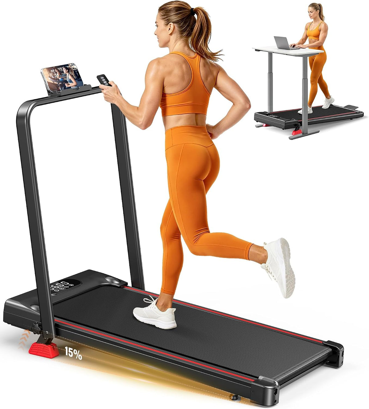 HomePoweron Under-Desk Walking Treadmill – Black
